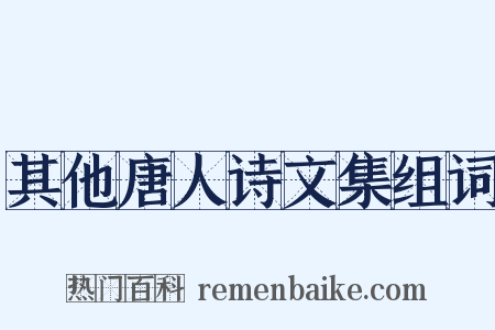 其他唐人诗文集组词是什么意思的图片